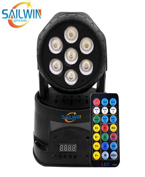 Sailwin 7x10w 4in1 RGBW LED LED MOVIMENTO EFECTO DO EFETO DO DJ LIGHT LIGHTION com controle remoto Disco Party9673054