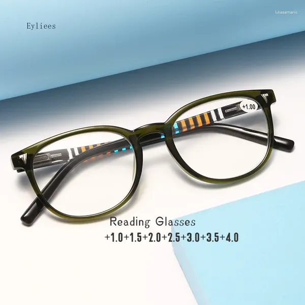Óculos de sol Leitores de óculos femme Leitores elegantes quadro redondo vintage com dobradiça de mola desgaste leve Visão Clear 1.0 .. 4.0 Óculos