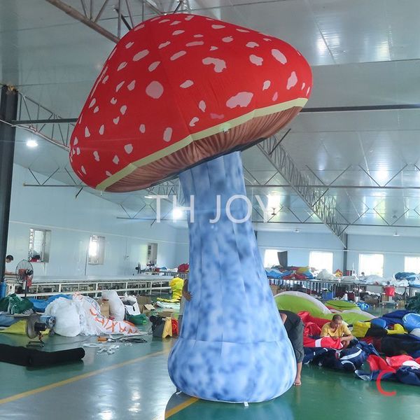 Оптовая 6mh (20 футов) с воздуходувка без воздуходувки на открытый рекламный гигантский надувной модель гриба модель воздушного воздушного шара со светодиодным освещением для украшения