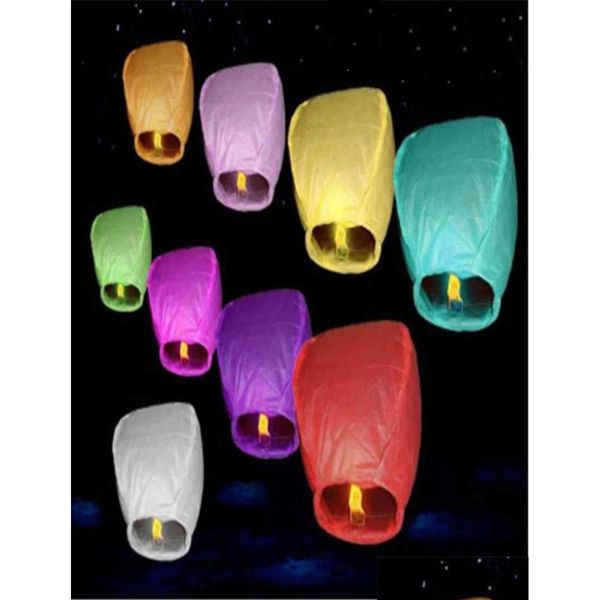 Decorazioni natalizie 103050pcslot sky paper cinese fai -da -te volare in lanterna volare lampade a candele decorazioni per feste di compleanno h102 dhrqs