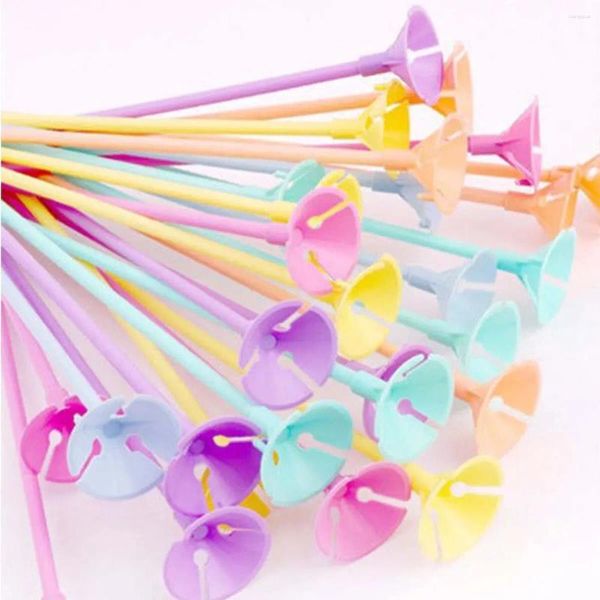 Decorazione per feste 20/40pcs Mixcolor 27 cm Lattice Balloon Stick Macaron Balloons Holder Attaccante attacchi di nozze Balli gonfiabili Accessori per decorare