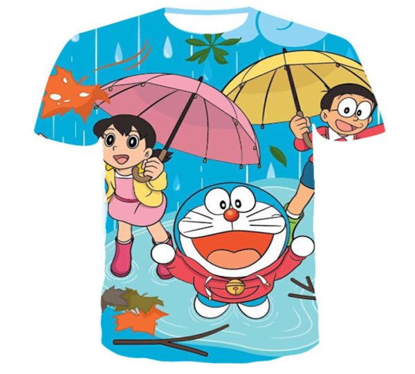 Camiseta de verão Doraemon Cartoon Tshirt Homens e mulheres shortsleeeved Anime Cute 4881792
