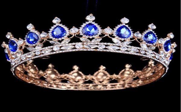2019 Red Crystal Gold Color Chic Royal Regal Scintose Rinestones Tiaras and Crowns Bridal Quinceanera Pageant Tiaras Green Silver 1587981