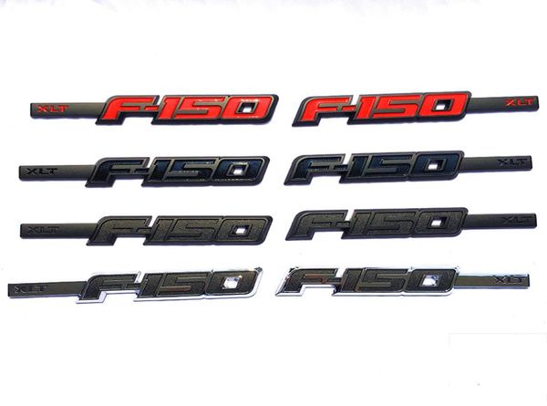 1Pairset ford xlt f150 3d lateral emblema lateral porta ritmo de plástico rígido adesivo abs preto vermelho 2642 cm grande tamanho33312447