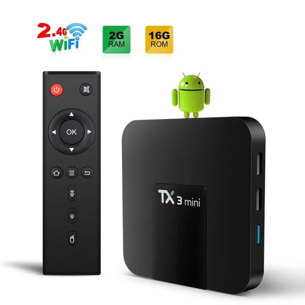 Box Tx3 Mini 4K H.265 2G 16G 2,4G WiFi Bluetooth Set Top Box Media Player Ricevitore Android Mini Smart TV Box RK3228A