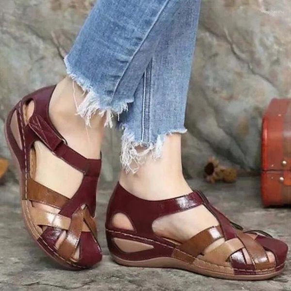 Sandalen Frauen weiche Boottom Low Heels Sommerschuhe für Mix Farbe Heeled Damen Heel Footwear weiblich