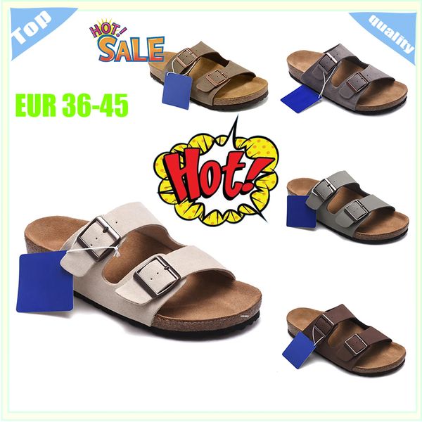 2024 Mode Sommer Kork Slipper Herren Womens Flats Sandalen Unisex Casual Schuhe Strandschuppen Flip Flops Luxusdesigner Pantoffeln Objektträger EUR 36-45