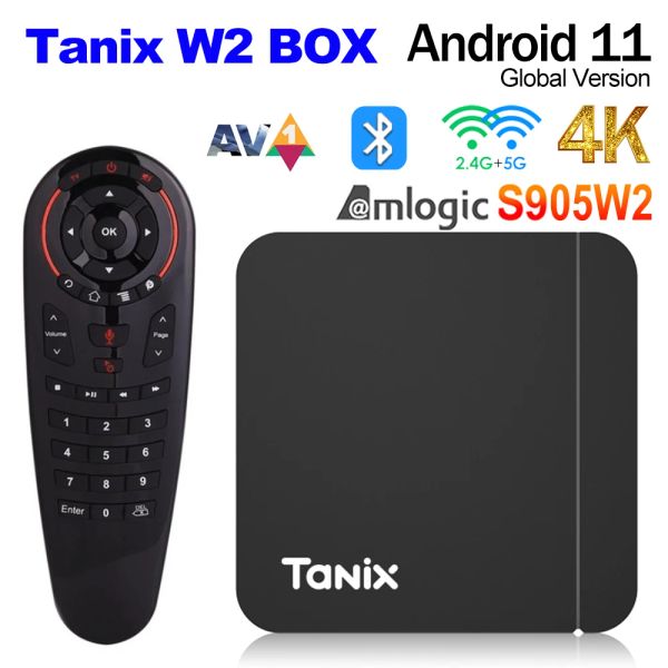 Box Tanix W2 Android 11 Smart TV Box Amlogic S905W2 2G 16G 2.4G 5G Dual WiFi 100m BT TVBOX 4K Media Player Caixa Top Top Vs TX3 Mini