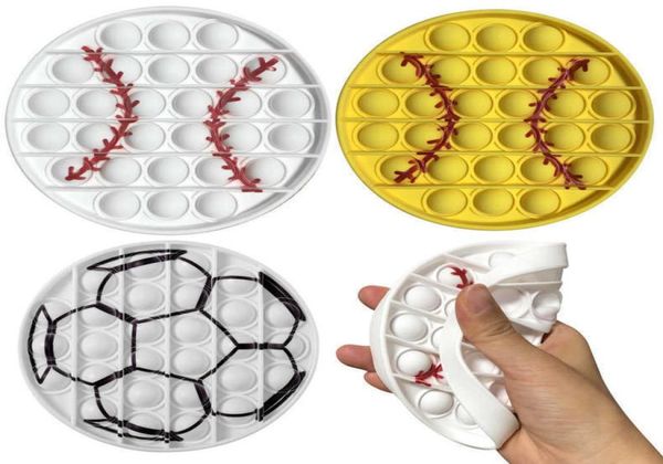 Pop Pioneer Toy Push Bubble Color Stamping Baseball Football Desktop Bambini Puzzle Silicone Giocattoli Sensoriale Stensile Stensiio G66726944729