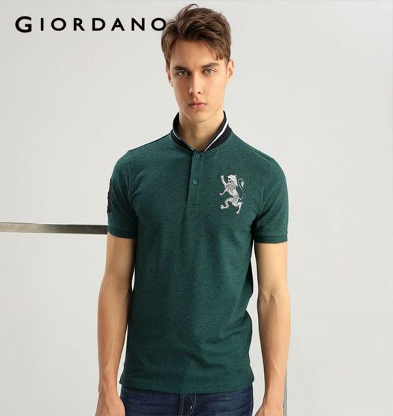 Giordano Men camisa de leão spandex homens elásticos moda masculino tops camisa masculina4982711