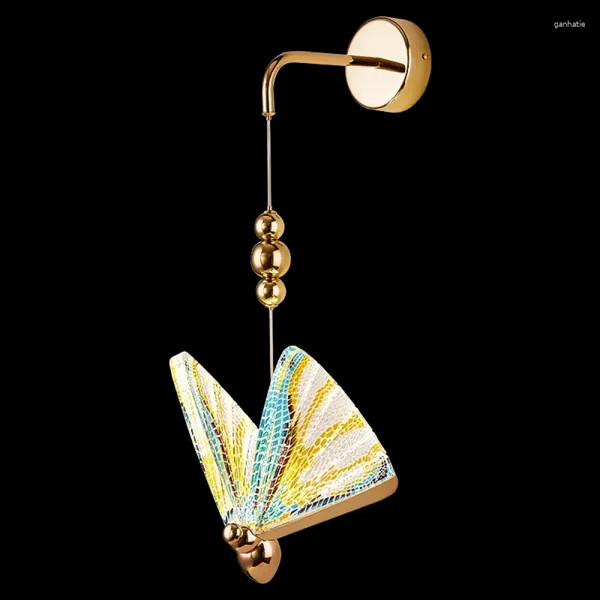 Lampada a parete Nordic Creative Butterfly Lights Lampade a LED moderne Dispositivi decorativi per la casa