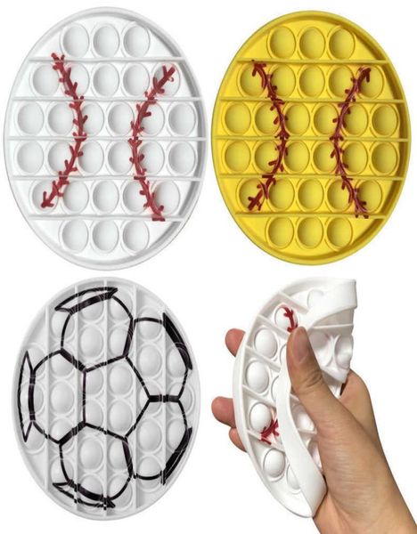 Pop Pioneer Toy Push Bubble Color Printing Baseball Football Desktop Bambini Puzzle Silicone Giocattoli Sensory Stension Stress Ball G66724071679