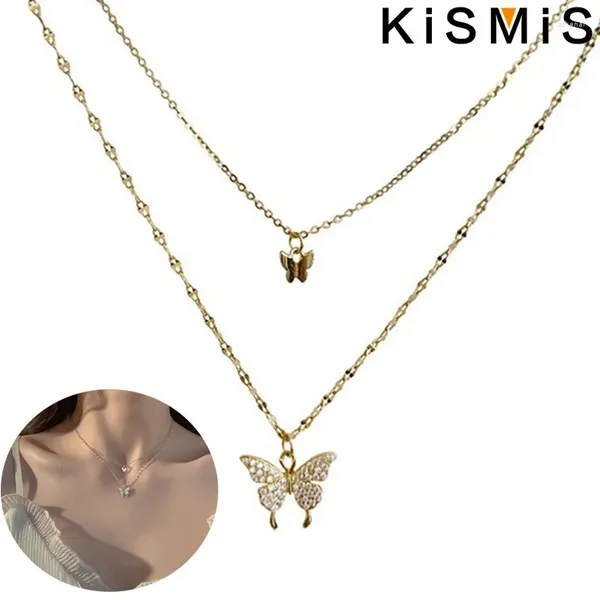 Подвесные ожерелья Kismis 1pc Элегантный и модный красивое женское ожерелье Shining Butterfly