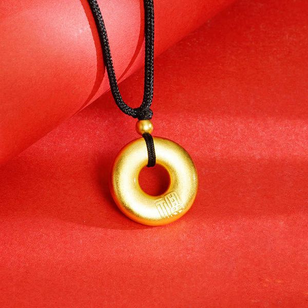 Collana anello di Sha Jin Fu Zi Ruyi per donne con semplice ciondolo in stile cinese e gioielli per la testa Yiwu