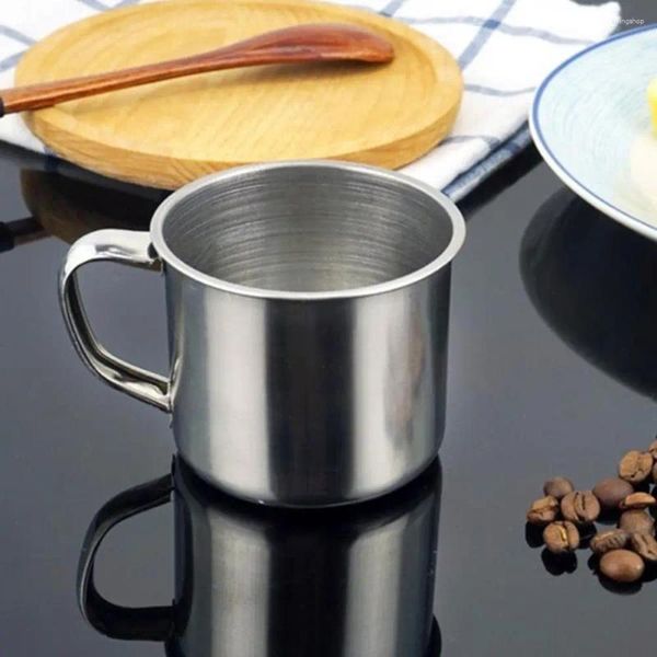 Kupalar 200ml mini metal bardak pint içme kahve kupa paslanmaz çelik kamp taşınabilir bardak