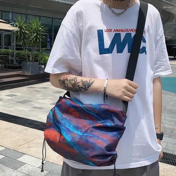 Omuz Çantaları Orijinal Uoct.LL CANVAS ÇANTI Japon Posta Çift Öğrenci Büyük Kapasiteli Hip-Hop Moda Araçları Messenger