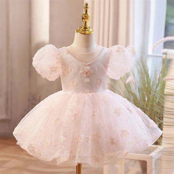 Sequin Flower Girl Dressings Kids Ball Howns Винтажные испанские детские вечеринки по случаю дня рождения для Пасхи Ид 240309 240326