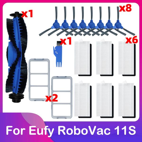 Lasapparatuur Substituição para eufy robovac 11s mais 35c 30 30c 15c 12 25c Robot a vácuo Princulação lateral do rolo principal Filtro pré -filtro