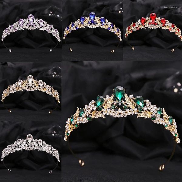 Haarklammern Wassertropfen Kristallkrone für Mädchen kleine Tiaras Blumenkopfschmuck Prom Hochzeitskleid Schmuckparty Kopfzubehör Accessoires