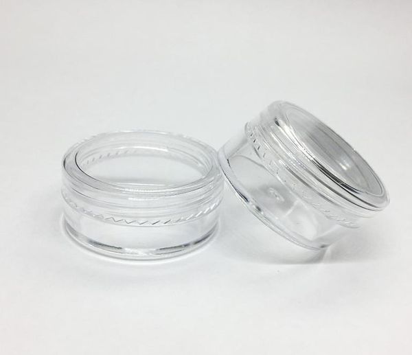 5Gram Kosmetische Kunststoffglas Clear Base Cream leeres Topf Beispiel Jar 5ml Mini Plastikflasche Nagelkunst Glitzer Pulver Behälter Case2987882