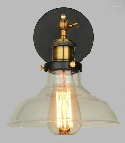 Wandlampe Vintage Glaslicht Eisen Retro E27 110 V 220 V Schwung Arm Verstellbares Schlafzimmer Wohnzimmer