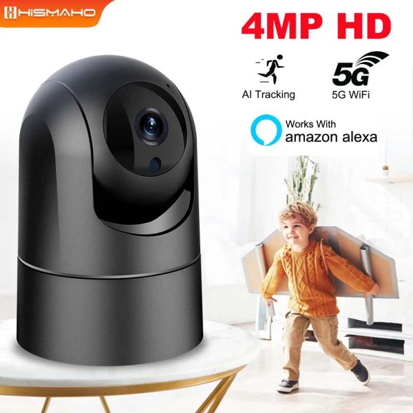 Câmera de câmeras IP Câmera 5G Wi -Fi Baby Monitor 1080p Câmera de segurança AI Rastreando câmera de vigilância de vídeo CCTV Mini Alexa Câmera Indoor Home Indoor