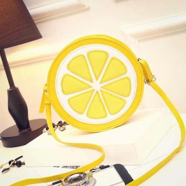 Torba 2024 Dairesel Turuncu Limon Kadın Fermuar E biriken Çantalar Crossbody Su Geçirmez El Çantaları Marka Tasarımcısı Çanta Lady Omuz