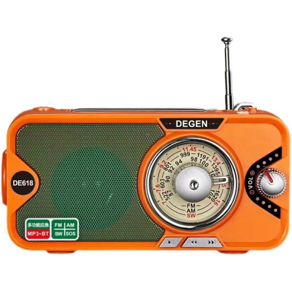 Jogadores degen/dejin de618 retro mp3 iluminação bluetooth cartão de geração de energia mannual com duração U Radio de banda completa