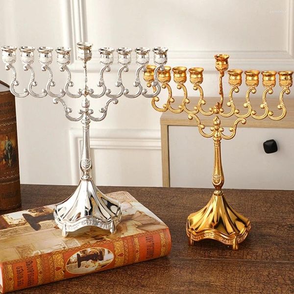 Titulares de vela Vintage Metal European Holder 9 Arms Stand High Quality Wedding Party Support Festival Ano