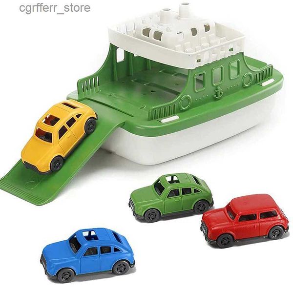 Bath Bath Toys Bath Bath Toy Boat Carrier com 4 carros jogando água na pista de banho Toys de banho infantil banheira e praia para crianças presentes de aniversário l48