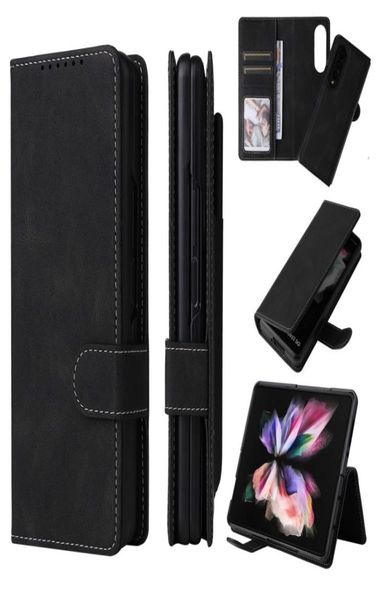 Koffer für Samsung Z Fold 3 mit Stiftschlitzmagnet Leder Brieftasche Stoßdicht Voller Schutz Case54868001883139