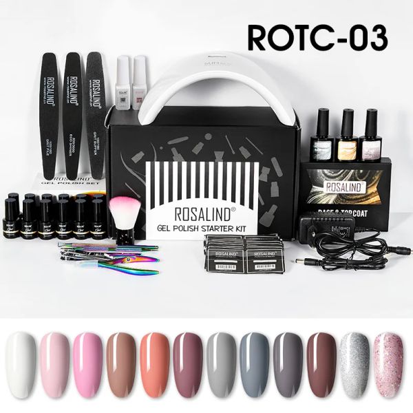 Vestidos de folga desconto Rosalind gel Gel Polishit Kit Professional Conjunto SemiperManent Polis de unha com lâmpada de prego UV All for Manicure