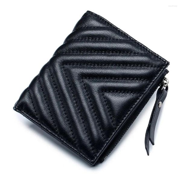 Portafogli design morbido in pelle Ladies 2024 borse ricamato alla moda per donne Porta della carta corta bifold di alta qualità