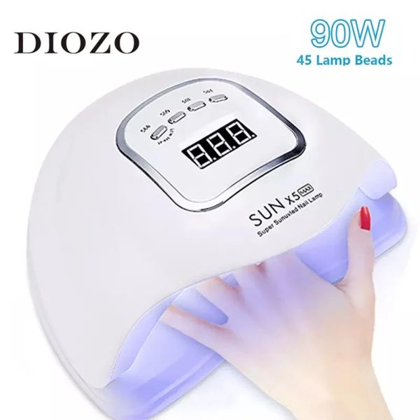 Armas diozo 90w UV LED LED LUBLHO DE NEGIDAS Lâmpada de manicure para unhas Polish de gel de secagem sensor de manicure LED Manicure da lâmpada UV