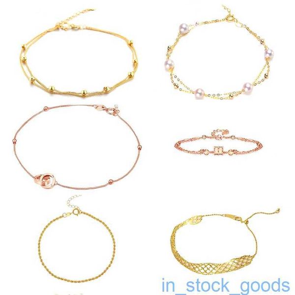 Top -Qualität Original 1TO1 Brand Logo Damen Armbänder 18k Gold Halskette AU750 Farbig Gold Halskette Zierkubanische Kettenkette Armband