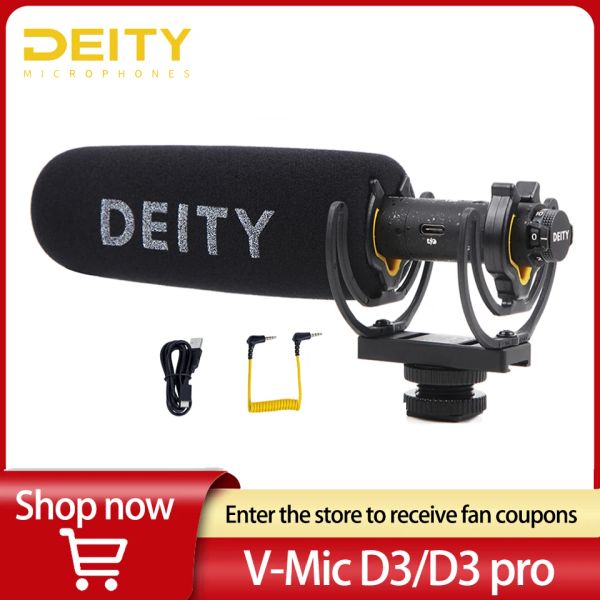 Microfones Deity VMIC D3 Pro/D3 Microfone de transmissão para DSLR On Camera Studio Vídeo Vídeo Supercardioid Direcional Shotgun Mic D4/D4 Mini