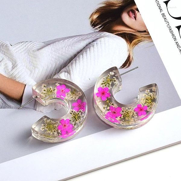 Dangle Ohrringe Design hochwertig transparent klare Acrylblumenmode einfache Schmuckzubehör für Frauen