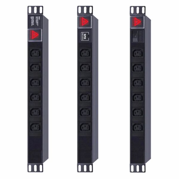 Adaptadores PDU Gabinete Power Strip IEC C13 Sockets 6 pontos de venda Proteção de sobrecarga de iluminação 10A 3500W 2M Cordão de alumínio da extensão Alumínio