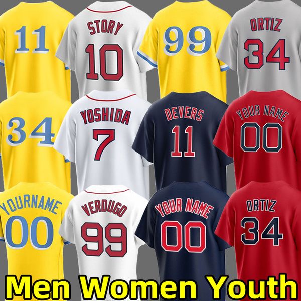 2024 Rafael Devers Baseball -Trikots Yoshida Masataka Trevor Geschichte David Ortiz Triston Casas Bobby Dalbec Jarren Duran Carl Yastrzemski Männer Frauen Kinder Jersey