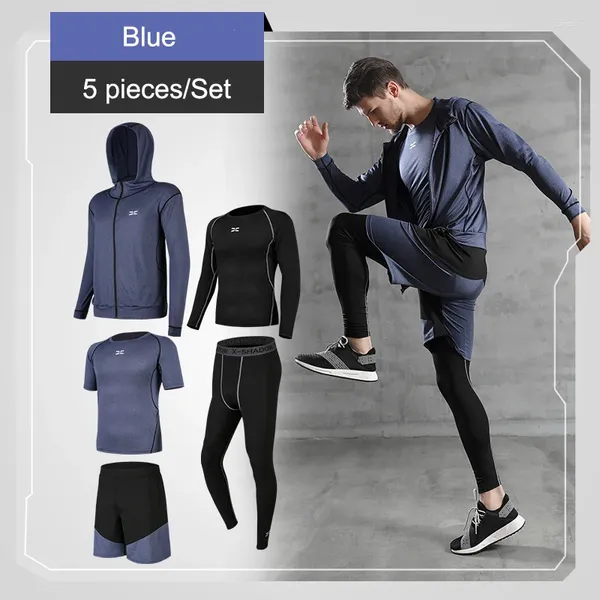 Erkekler Trailtsits 2024 Erkekler Spor Giyim Sıkıştırma Elbise Nefes Alabilir Spor Kıyafetleri Adam Spor Joggers Eğitim Fitness Takip Koşu Setleri 4xl