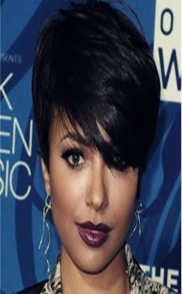 Pixie Cut peruk bakire Hint Makinesi Yapım peruk insan saçı kısa bob hiçbiri Afro -Amerikan kadınları için dantel ön peruklar3405148