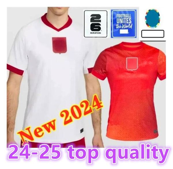 Maglie da calcio polande per bambini Lewandowski a casa 2024 Euro Cup Polska National Team Milik Piszczek Piatek Grosicki Krychowiak Zielinski Shirt da calcio Kit Men8899