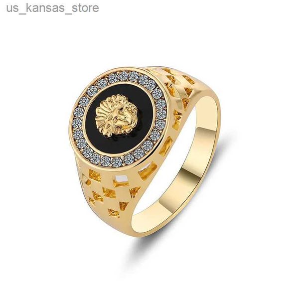 Ringos de cluster Creative Medusa Ring for Men Set Zircon Fashion Linear Ring for Women Punk Jewelry Gift Wholesale240408