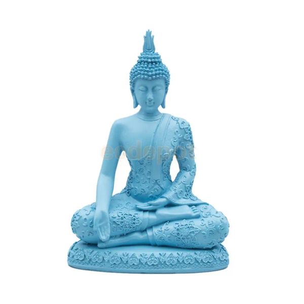 Skulpturen 20 cm Harz Buddha Steineffekt Garten im Freien Innenstatue Ornament Thai