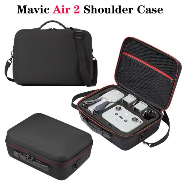 Borse PU/Nylon Borse per Air Mavic2 Custodia per la borsetta con copertura remota per DJI Mavic Air 2 Protection Black Portable Borse