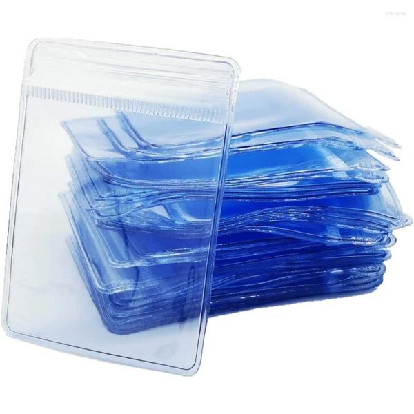 Depolama torbaları 100 PC/Lot Clear PVC Plastik Para Torbası Kılıf Cüzdanları Zarflar Mühür Hediye Paketi Toptan Satış