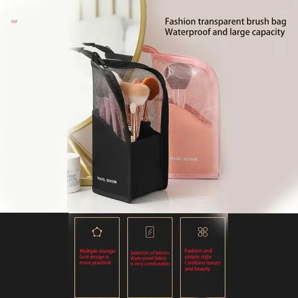 Caixas de armazenamento Travel Makeup Brush Bag à prova de poeira Arte Cosmética Diamante Glitter Powder