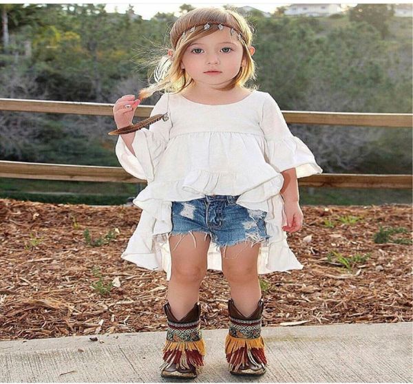 Girls Dress Girls Shorts Brand Brand Kids Kids Kids Baby Baby Girl Outfits Outfit Abbigliamento vestito a coda di coda pantaloncini 2 pezzi Set7030040