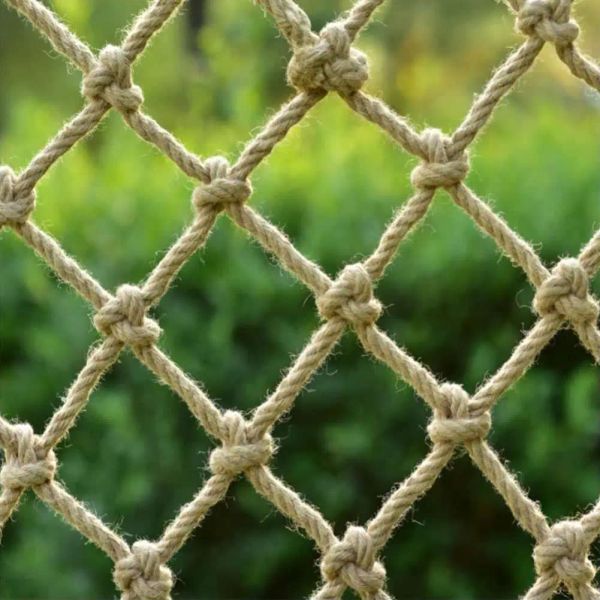 Handwerkspflanze Unterstützung Netting, 3 mm natürliche Jute Seilpflanze Klettergarten Netting -Gitter zum Klettern von Pflanzen Bohnenfrüchte Retro Retro