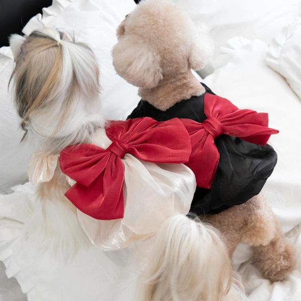 Salia de estimação de roupas de vestuário para cachorro com vestido de abóbora vermelho gatos e cães roupas fofas de pelúcia chihuahua gato primavera no verão